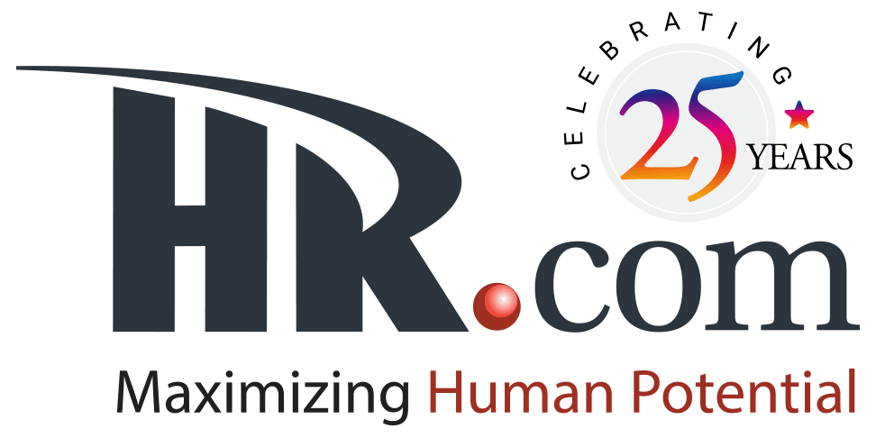 HR.com 25 years logo, Maximizing Human Potential