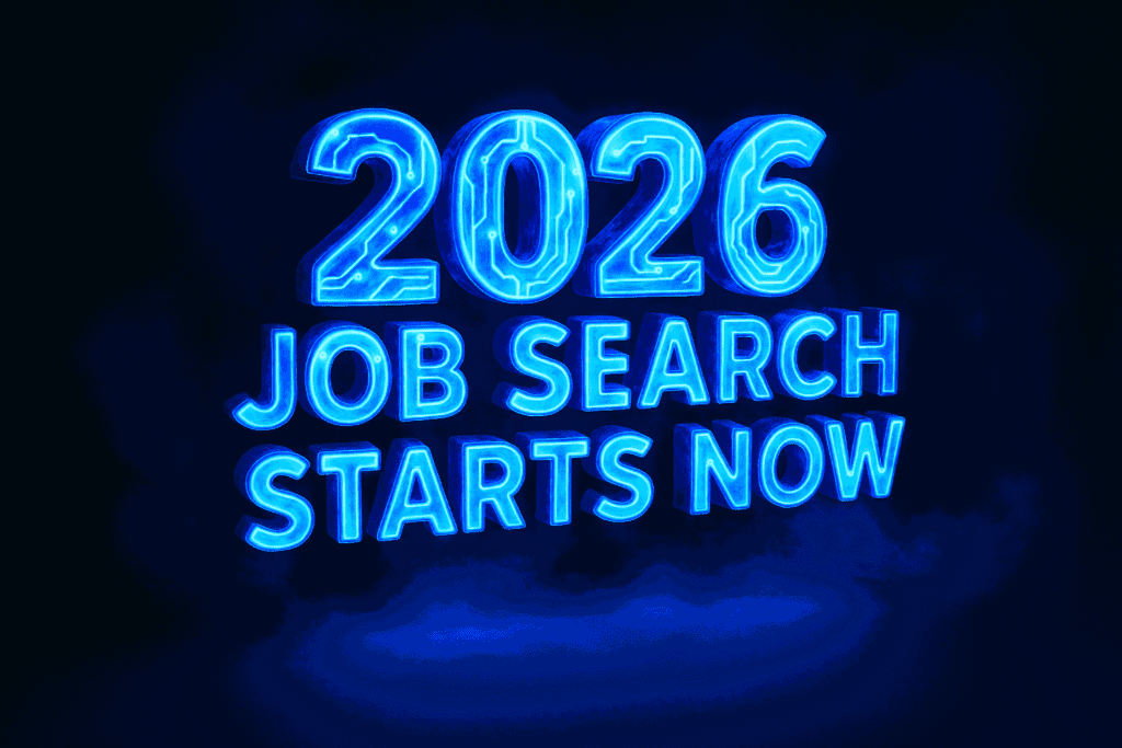 Image in bright blue saying 2026 Job Search Starts Now